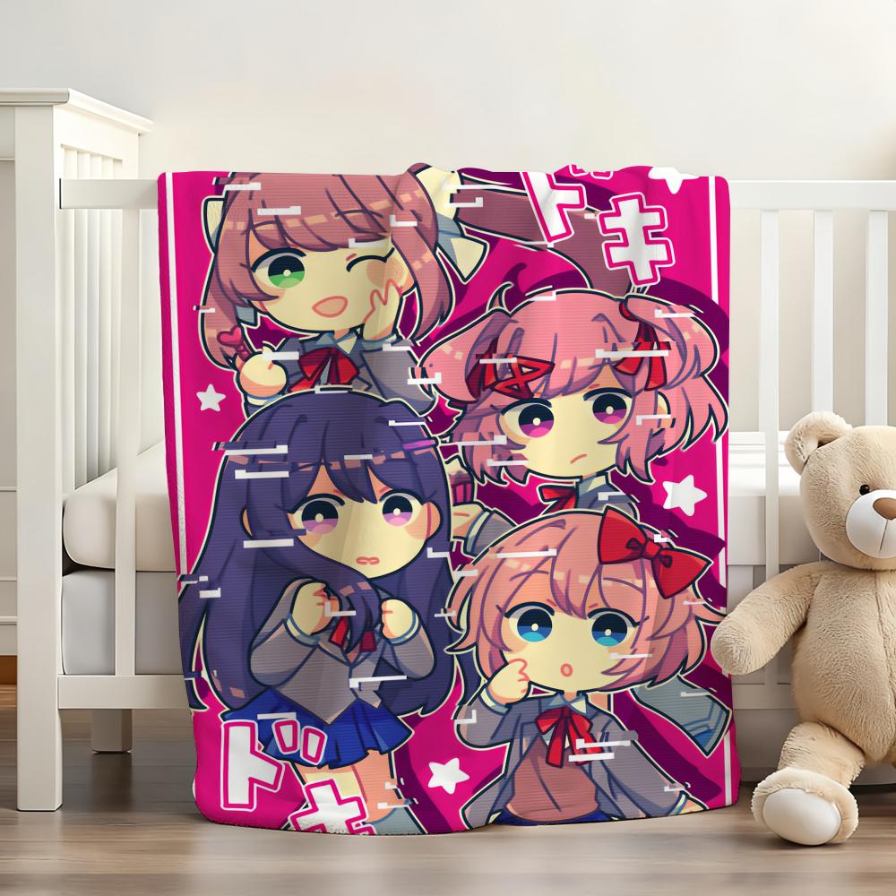 Game D Doki S D Doki L Literatuare C Club Blanket Soft and Skin Friendly For Couch Bed Napping Bedspread All Seasons Comforter