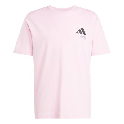 adidas Lounge Verbiage Sportswear Friends Of Sport Graphic Soft Comfortable Round Neck Short Sleeve T-Shirt Men T-Shirt Pure-Pink JJ3985