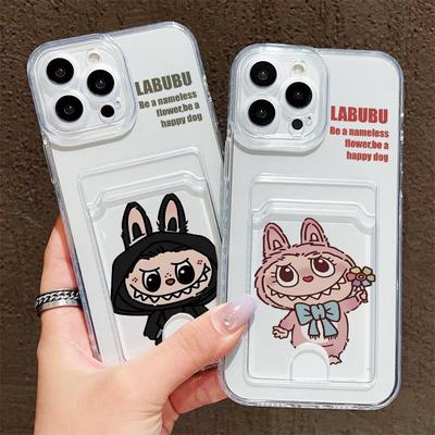 Card Slot Holder Silicone Wallet Pocket Case For iPhone 14 16 15 Max Honor Smart 90 200 Xiaomi Redmi Note 9 Oppo Reno 13F 14F Cover Clear Phone Bumper