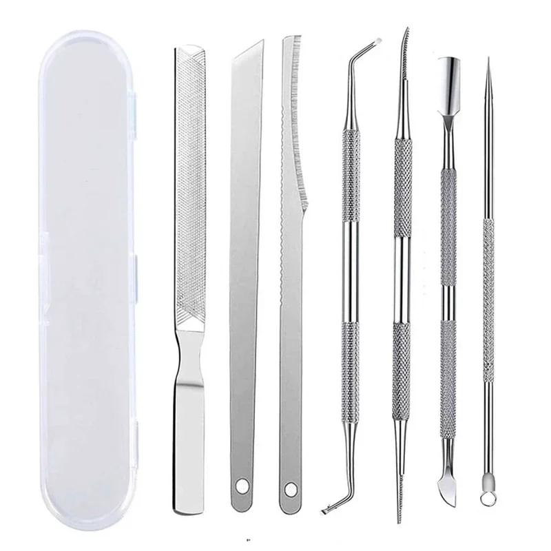 2/3/6/7pcs Stainless Steel Foot Knife Dead Skin Remover Toe Nail Shaver Callus Rasp for Pedicure Thick Hard Foot Care Tool Set