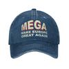 MEGA MAKE EUROPE GREAT AGAIN Verstellbare Baseballkappe - Schwarz, Vintage-Stil, Lässige Kopfbedeckung