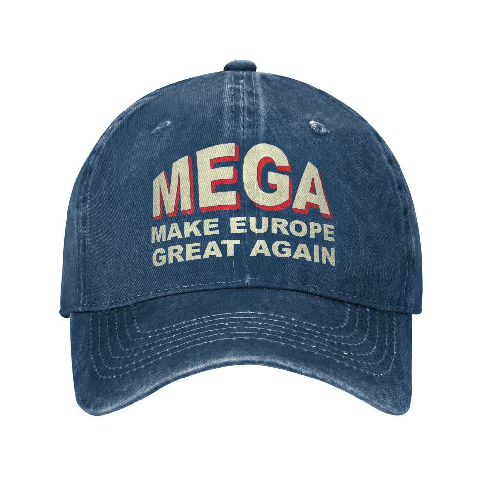 MEGA MAKE EUROPE GREAT AGAIN Verstellbare Baseballkappe - Schwarz, Vintage-Stil, Lässige Kopfbedeckung