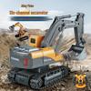 Remote Control Alloy Excavator Toy - Six-Channel Tracked Model for Kids