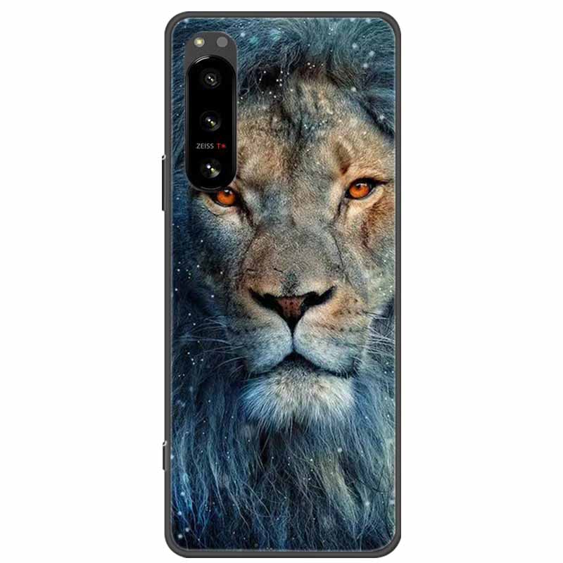 Pro Sony Xperia 5 / 5 II / 5 III Pouzdro TPU Měkký Silikon Nárazuvzdorná Pouzdra pro Sony Xperia 5 III Kryt Telefonu 5II 5III Vlk Lvi