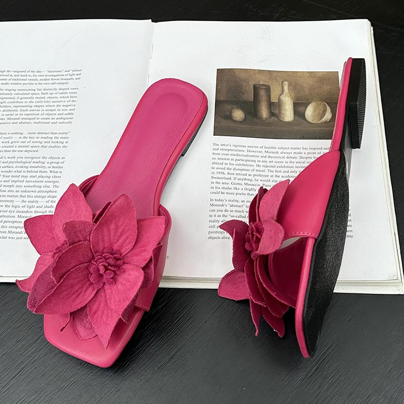 Fashion Flats Footwear Ladies Slides Slippers Fashion Flower Summer Beach Flip Flops Female Sandals Women Slippers Shoes Big Size