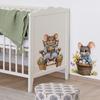 Hand Painted Mouse with Easter Eggs Wall Sticker Self-Adhesive Removable for Bedroom Living Room Background Home Decor