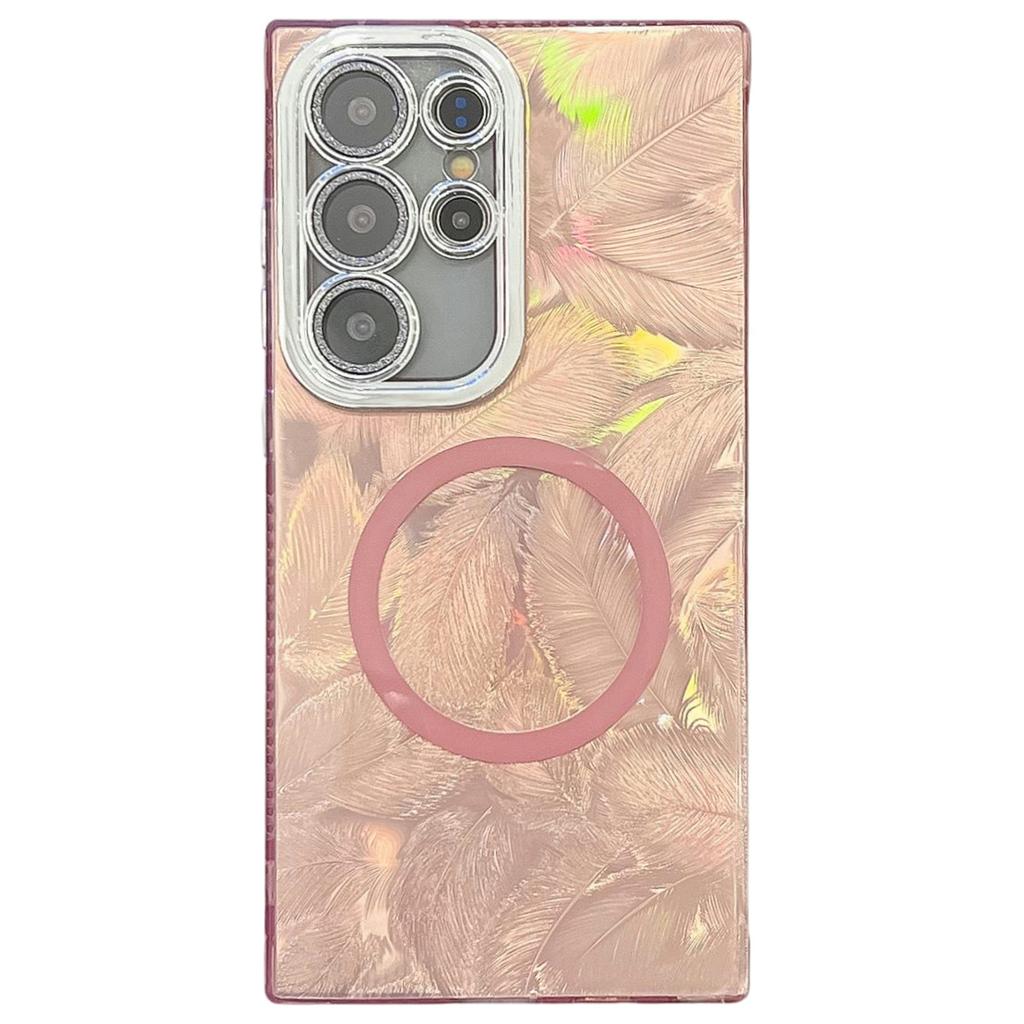 Pro pouzdro Samsung Galaxy S24 Ultra Kompatibilní s MagSafe IMD Design PC+TPU Kryt na telefon s fólií na skleněný objektiv