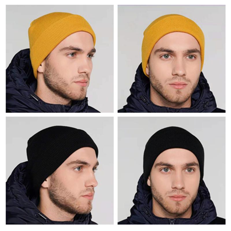 New Unisex Multicolor Autumn & Winter Beanie Hat Men Women Basic Daily Beanie Soft Knitted Hat All-match Streetwear Cap