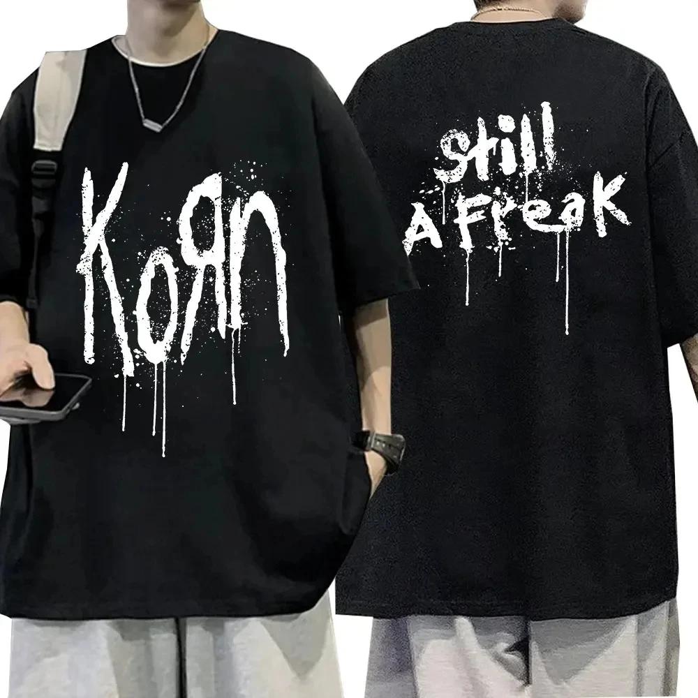 T-shirt d'été à manches courtes pour homme, haut tendance, décontracté, style streetwear, musique Korn