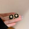Black retro flower butterfly earrings temperament high-end stud earrings fashion niche versatile light luxury earrings