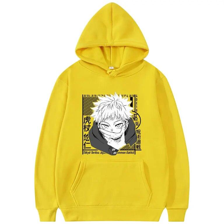 Japan Unisexga Style Jujutsu Kaisen Hoodie Itadori Yuji Pattern Print Hoodies Unisex Casual Fashion Hooded Women Harajuku Sweatshirt