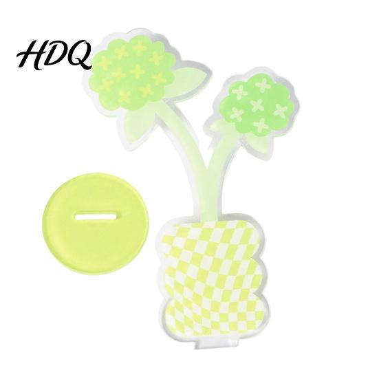 Rounded Edge Memo Clip Acrylic Desk Holder Flower Shaped Photo Display Stand