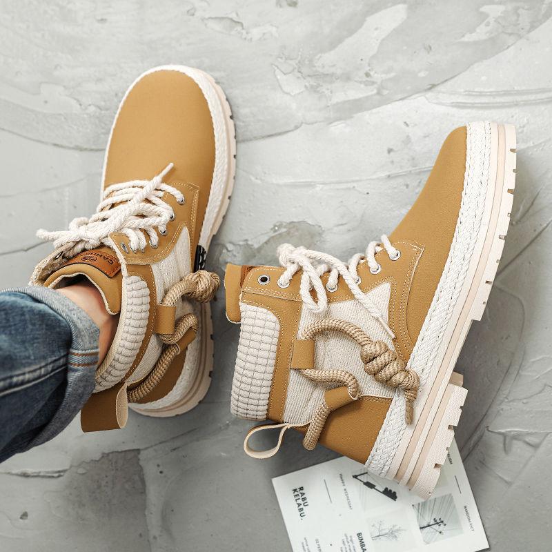 Martin High-Top Men s Leather Hiking Boots Wear-Resistant Thick-Soled Trendy Workwear for Teenagers 41 4430₽