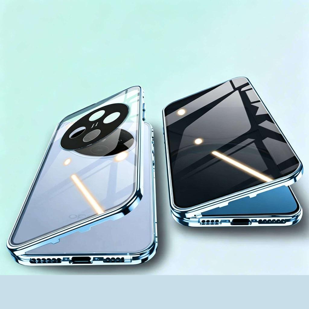 Anti Peeping Case for OPPO Find X5 X6 X8 Pro, Double Sided Tempered Glass,Metal Frame with Lens Protector Phone Bumpers