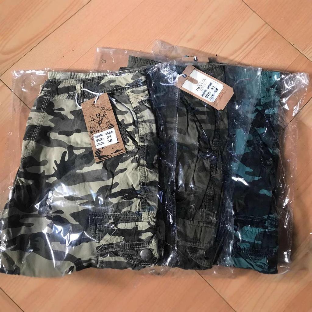 Pantaloni Skateboard Camuflaj Hip Hop cu Buzunare Multiple pentru Bărbați, Lungime Medie, 2023