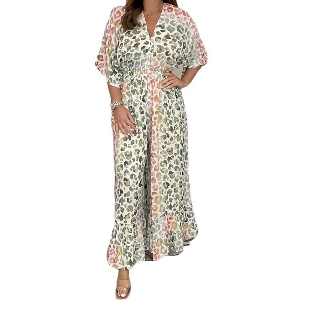 

GMXIA Женские модные повседневные боди с цветочным принтом, лето-весна, с рукавами 1/2 и v-образным вырезом XXXXXL светло-зеленый