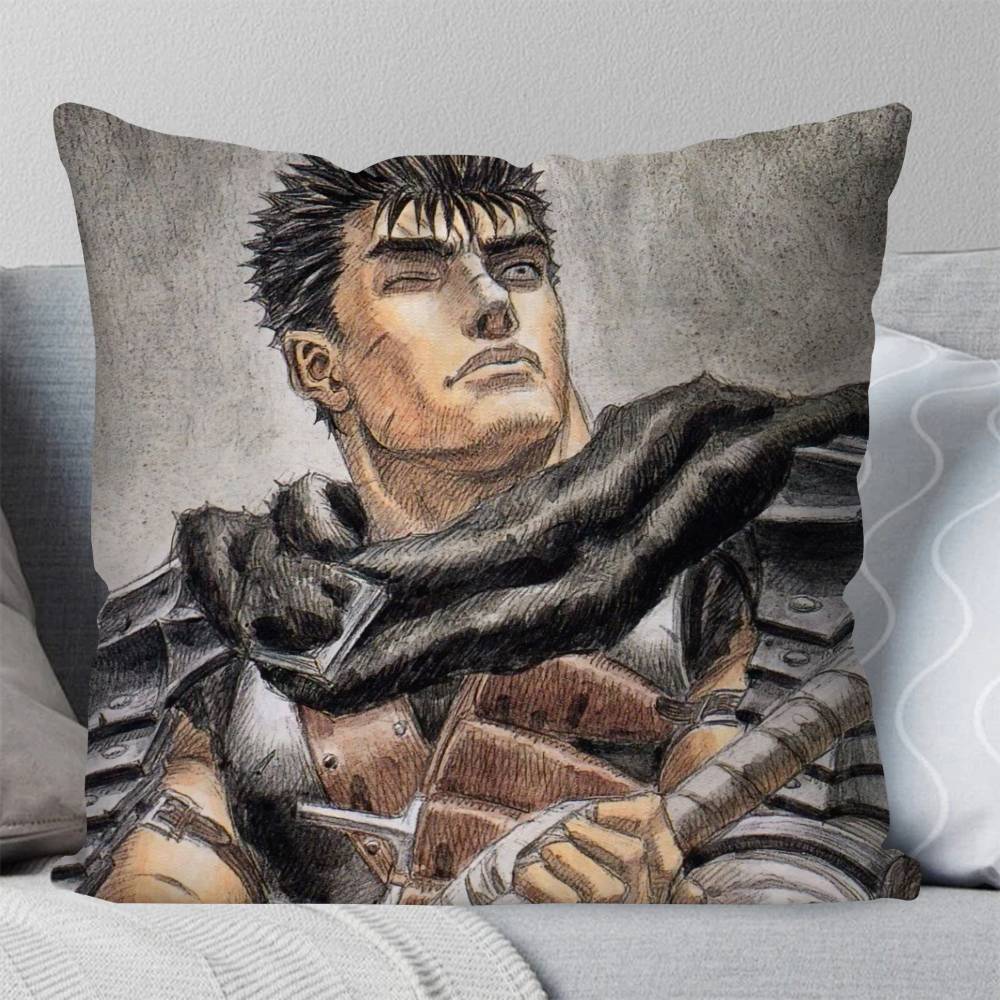 Berserk Guts Anime Pillow Case Fashion Square Pillowcase Bedroom Sofa Room Ins Decoration Leisure
