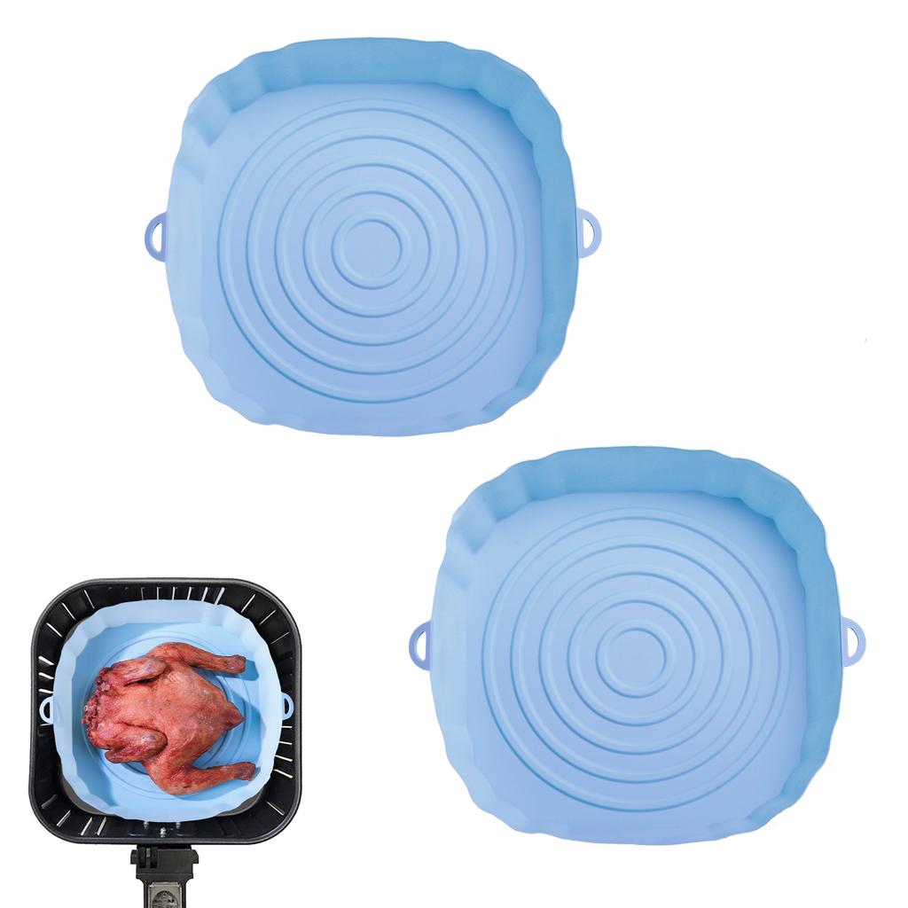 2 stücke Air Friteuse Silikon Korb Silikon Form Airfryer Ofen Backblech Pizza Gebraten Huhn Korb Wiederverwendbare Pan Liner Zubehör