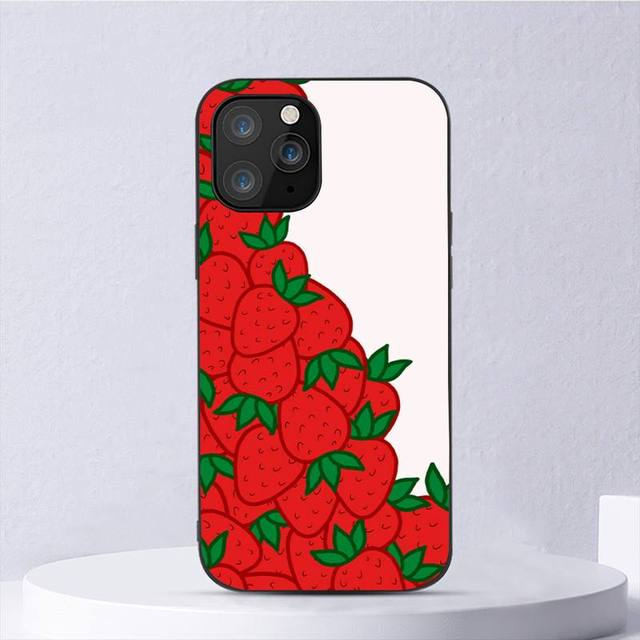 Lovely Strawberry Phone Case For Iphone 11 12 Mini 13 14 Pro Xs Max X 8 7 6s Plus 5 Se Xr Shell