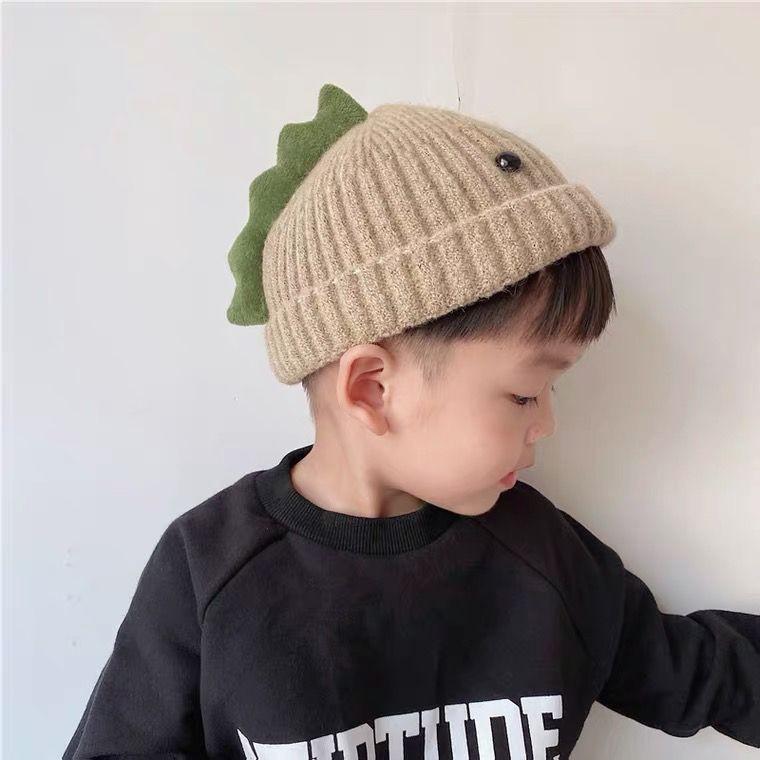 Baby hat autumn and winter fleece thickened knitted hat bear cute super cute baby wool hat men's and women's hat Korea