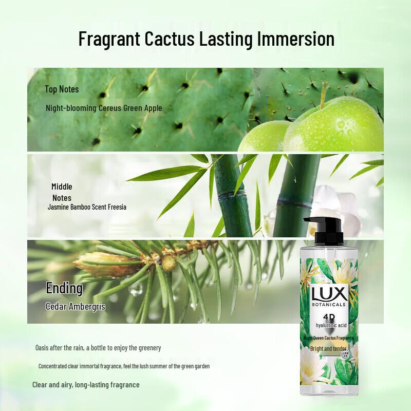 LUX Night Queen Cactus Scent Botanical Essential Oil Body Wash