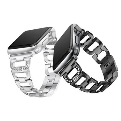 Fashion Simple D Strap for Apple Watch38/40/41mm 42/44/45/49mm Diamond Encrusted Chain Metal Strap Removable