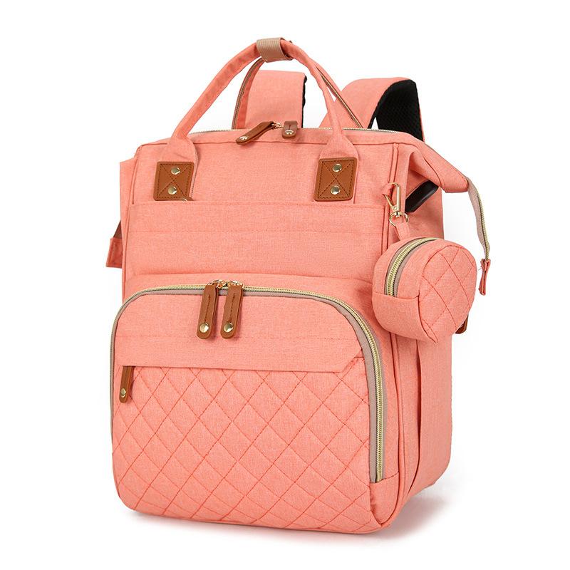 New Mommy Bag Large Capacity Portable Baby Bag Embroidered Thread Pacifier Bag Lightweight Double Shoulder Maternal and Infant Bag