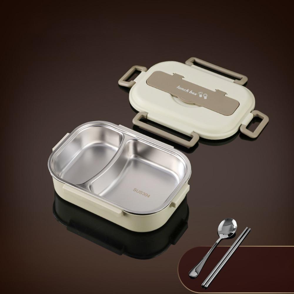 304 Stainless Steel Insulated Compartment Lunch Box Large Capacity Picnic Box  Microwaveable