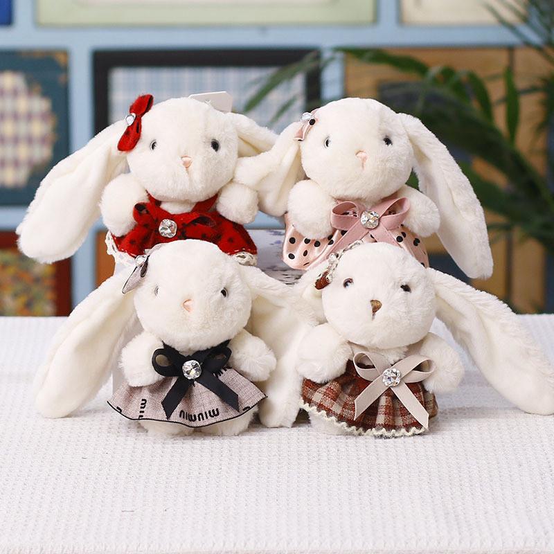 Plush Bunny Keychain With Dress Cute Cartoon Toy For Girls And Boys