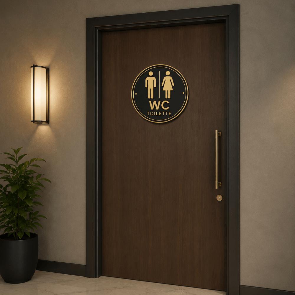 Door Hanging German Toilet Sign Wall Decoration Toilet Decoration Art Decoration 2D Flat Sign Cafe