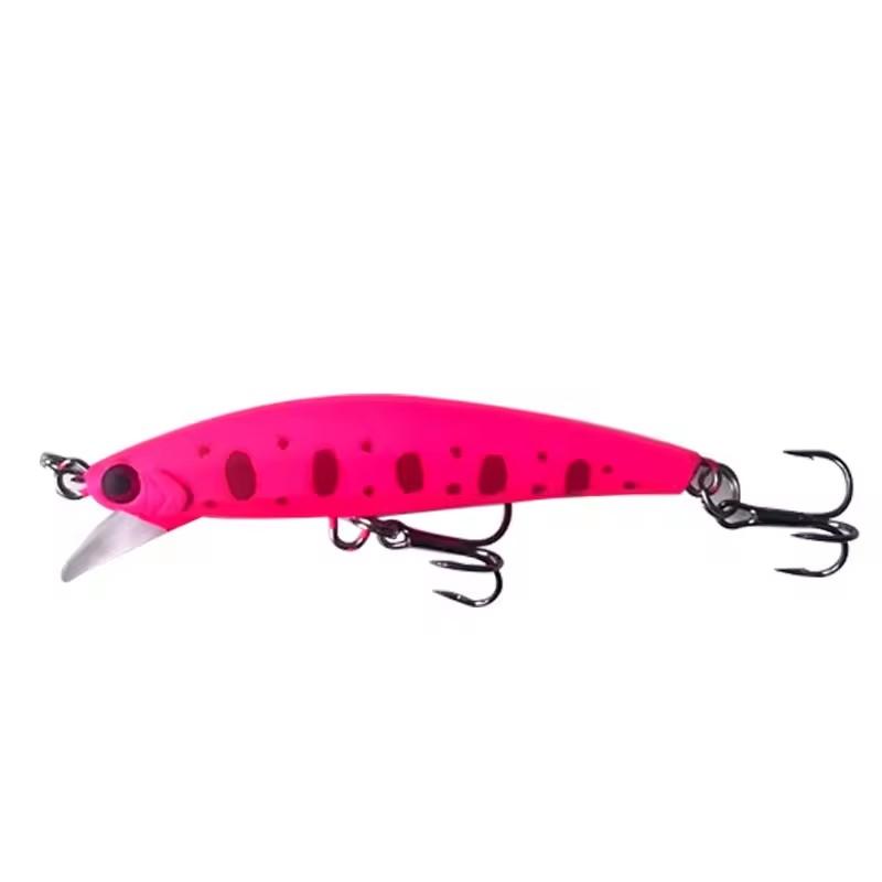 Micro Sinking Minnow Long-Casting Sinking Minnow Laser Coating 3D Biomimetic Lure (Pink,7.5cm/13.3g)