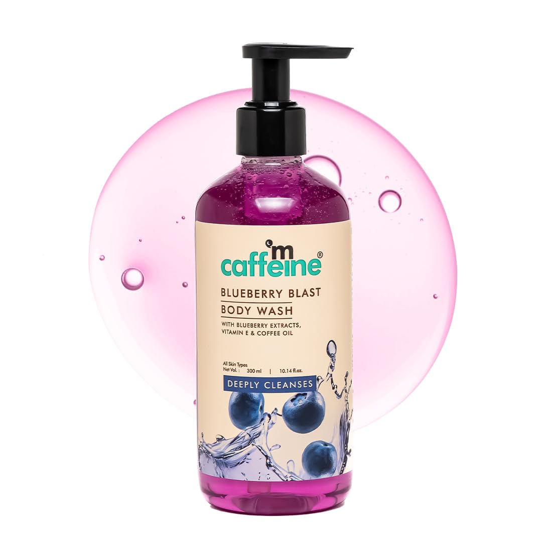 

mCaffeine Blueberry Blast Body Wash 300 ml Pack of 1 | Fruity Fresh Shower Gel for Soft Smooth Skin