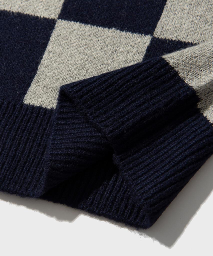 U And Lc Check Block Oversized Knit (2 Colors)