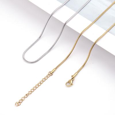 Stainless Steel Round Snake Chain Snake Bone Chain Spring Titanium Steel Necklace Simple Personalized Collarbone Chain