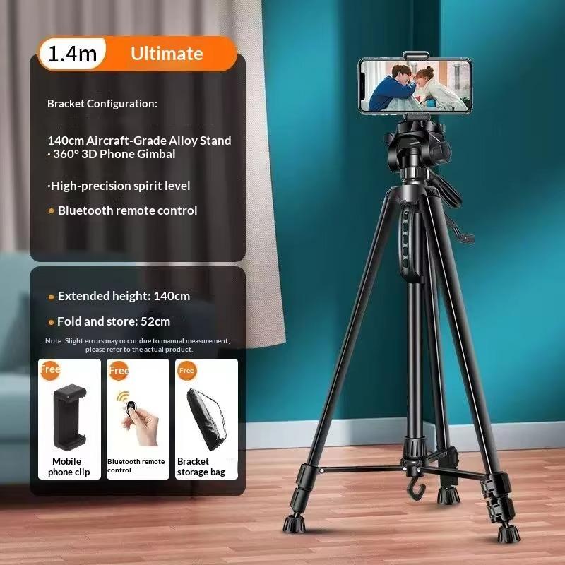 Tripé de Viagem para Celular Auto Tripé de Alumínio Alto 55” 140cm Suporte Com Placas Rápidas Montagem Cabeça Panorâmica Para Câmera Digital Canon Nikon Dslr Slr