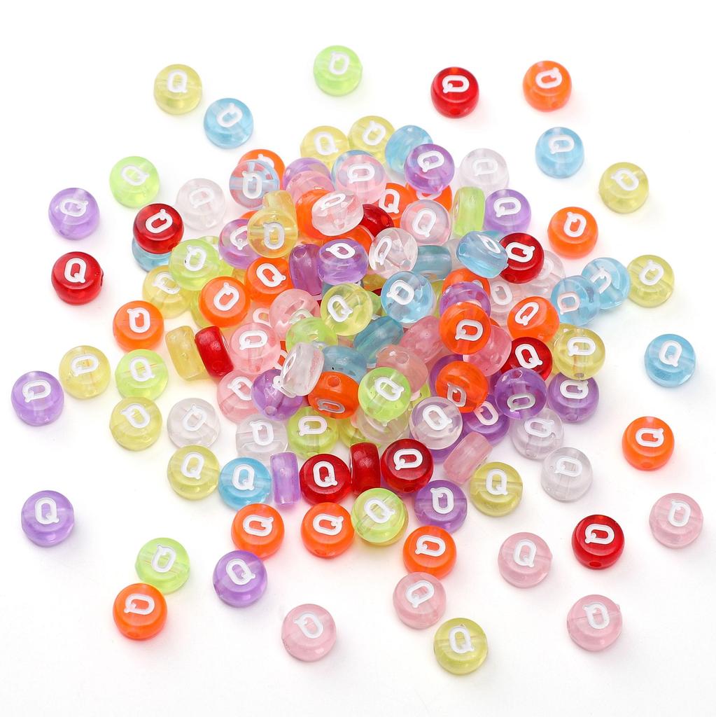 100Pcs Acrylic Letter Beads Round Loose Beads for DIY Bracelet Fashion Jewelry Making