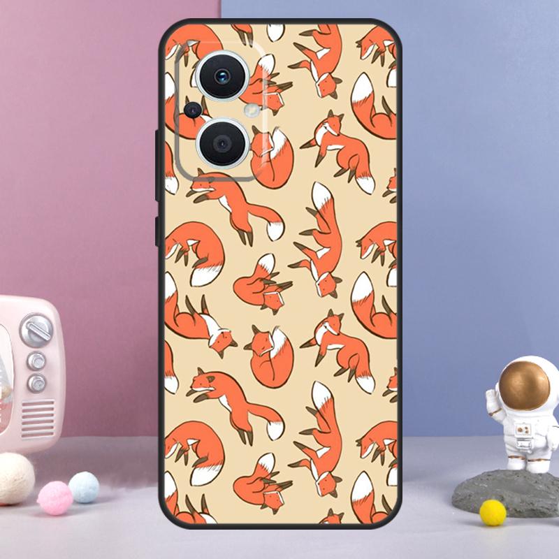 Cartoon Foxes Animal Funda For OPPO Reno 11 F 12F 13F 14F 10 12 13 14 Pro 7 8 Lite OPPO Find X9 X6 X5 X8 Pro Case
