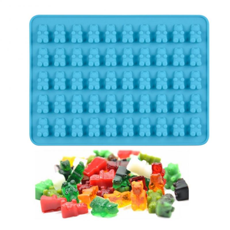 Silicone Gummy Bear Chocolate Mold Candy Maker Ice Tray Jelly Moulds 50 Cavity Bakeware Cake Tools Kitchen Gadgets