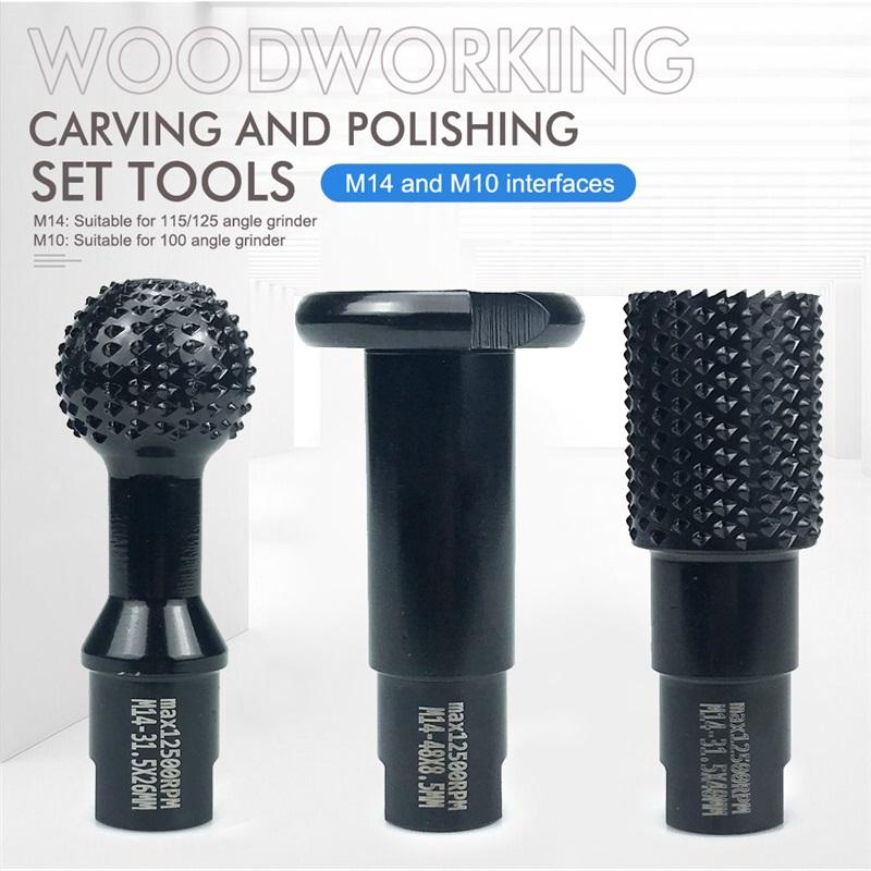 Pig Boutique Woodworking Carving And Polishing Set Tools 10/14Mm Power Carving Attachment For Angle Grinder Wooden Groove Carving Tool