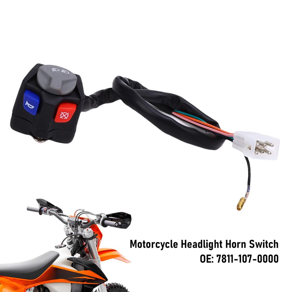 Motorcycle Headlight Horn Switch 7811-107-0000 Multifunctional Integrated Handlebar Grip Control Switch for 125 EXC 125 XC-W