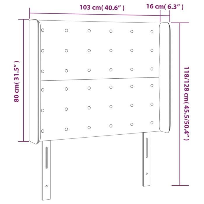 VidaXL Headboard with Ears Dark Brown 103x16x118-128 Cm Fabric3120007