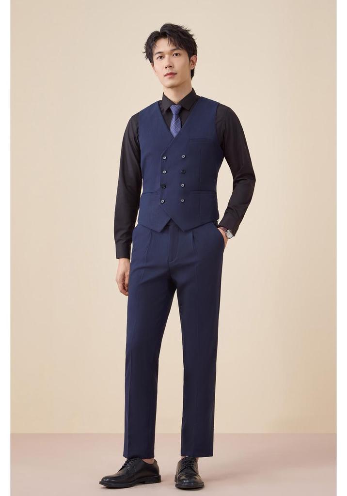 Men's Autumn/Winter Double-Breasted Suit Set - Professional Business Attire for Hotel Managers