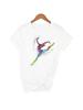 Gymnast Dancer T-Shirt Women Watercolor Rainbow Gymnastics Art Tshirt Women Summer White Tee Shirt Tops Streetwear Hipster Cloth