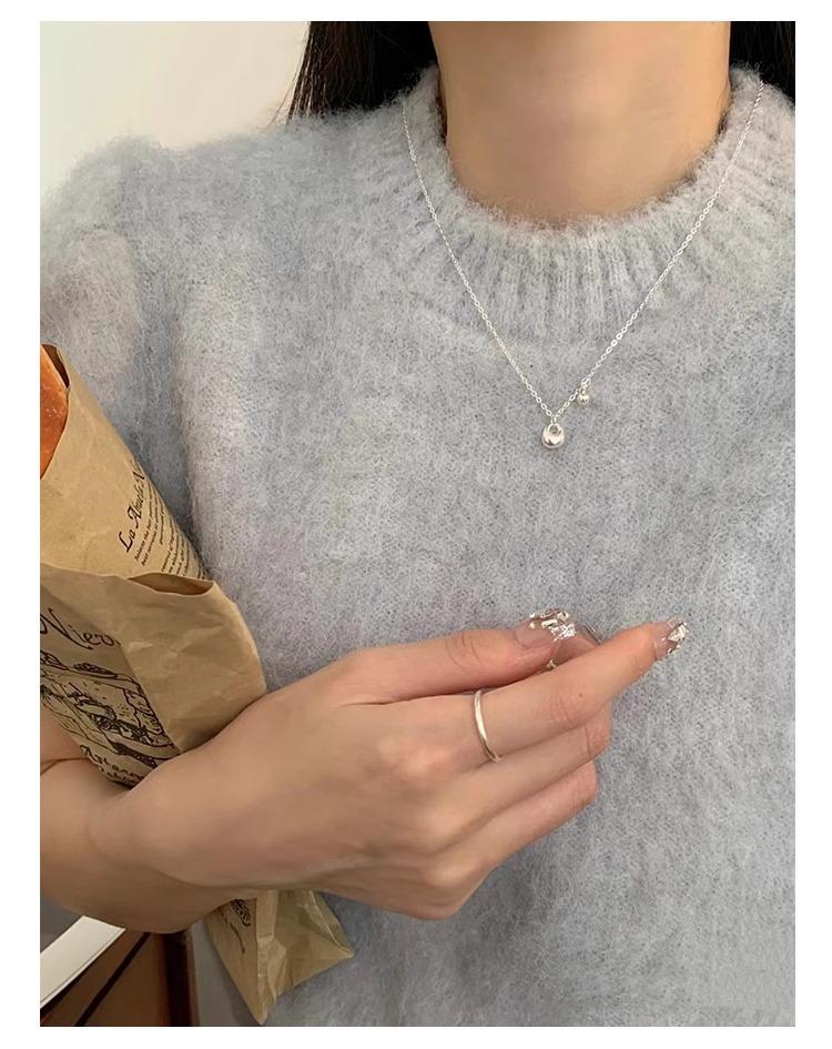 Korean-Style Sterling Silver Money Bag Necklace - Women's High-End, Versatile Clavicle Chain
