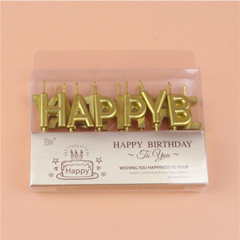 Birthday Happy Candle Alphabet English Cake Decoration Happy Birthdany Gold Rich Party Baking Supplies Birthday Candles New 2025