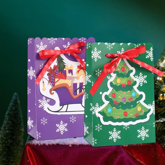 Dárková taška Atraktivní Ins Style Bílá karta Dárková taška Jemná textura Vánoční Dárkové tašky Taštička na bonbóny Párty laskavosti