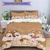 3pcs Chip 'n' Dale Printed Bedding Set, Breathable And Soft, Machine Washable, Christmas Gift, Suitable for Bedroom Decoration, 081