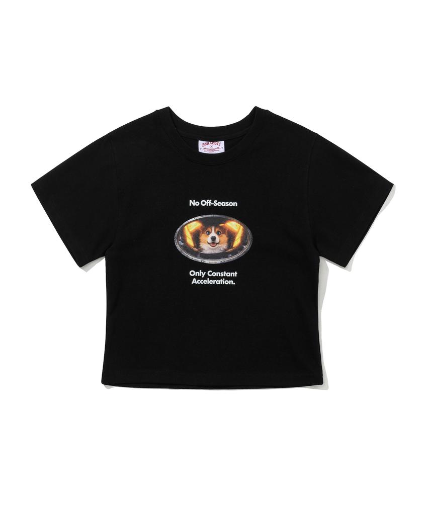 Bieseulaebis Only Constant Acceleration Women'S Semi-Crop Short Sleeve T-Shirt Black