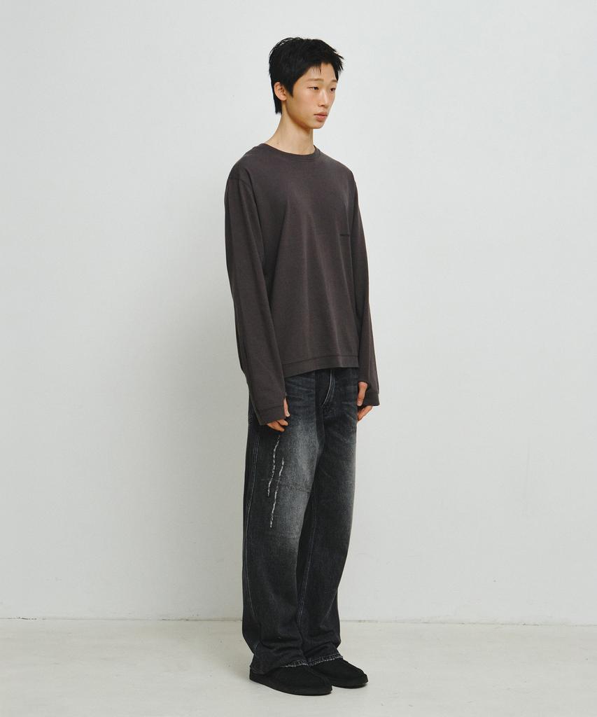 ENDOOR Finger Hole Stitch Long Sleeve (Dark Gray)