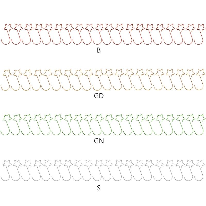 20 Pieces Metal Five-pointed Star Hooks S-shaped Xmas Tree Decors Hanging Pendant for Holiday Party Decor